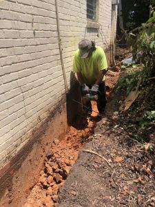 Excavation outside the foundation  Foundation Waterproofing