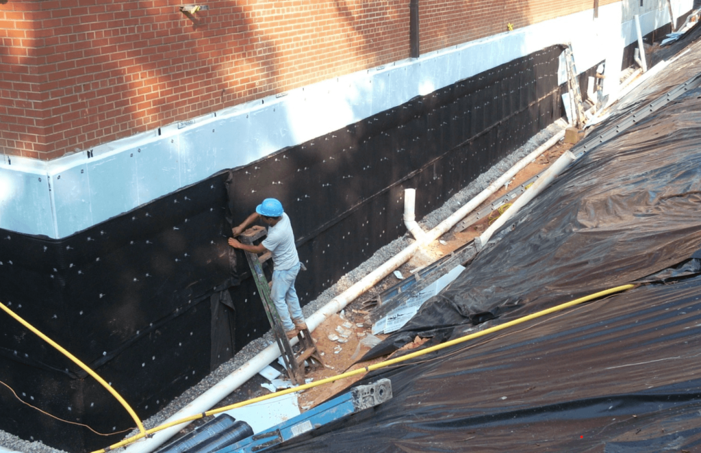 Basement waterproofing project completed by Raleigh Waterproofing Inc. in the Raleigh, NC area