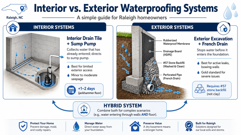 Basement Waterproofing Raleigh NC | 2026 Costs, Warning Signs ...