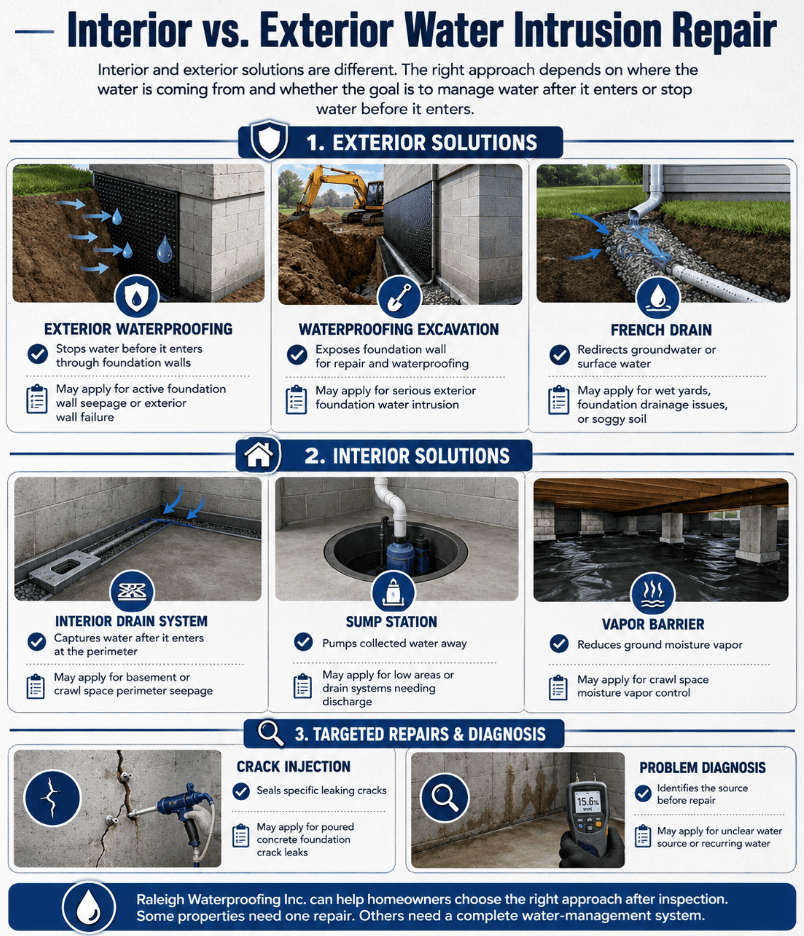 Interior vs. Exterior Water Intrusion Repair