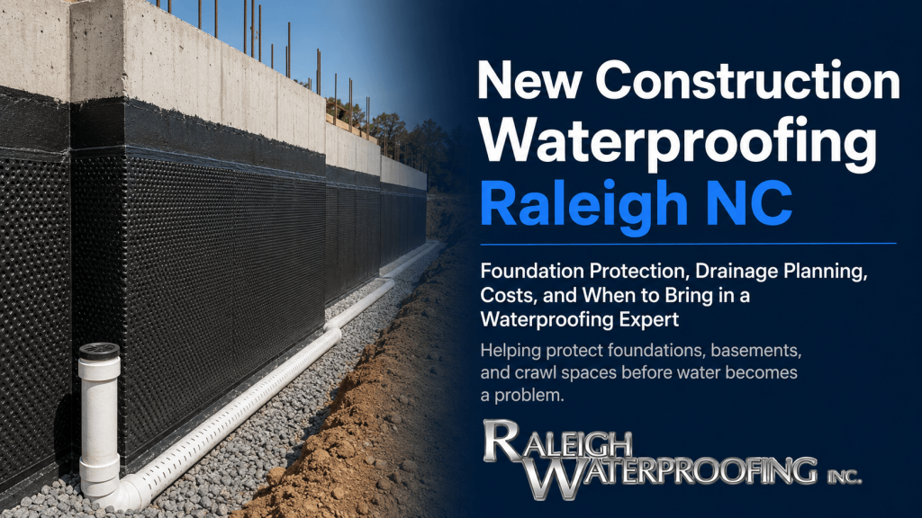 New construction waterproofing Raleigh NC by Raleigh Waterproofing Inc